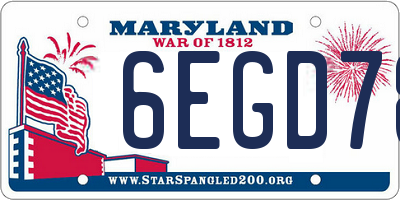 MD license plate 6EGD78