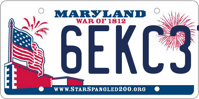 MD license plate 6EKC37