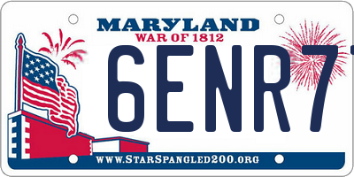 MD license plate 6ENR77