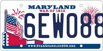 MD license plate 6EW088L