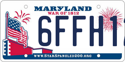 MD license plate 6FFH12