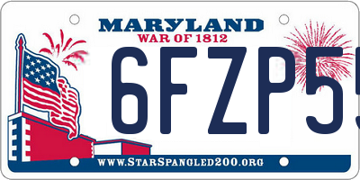 MD license plate 6FZP55