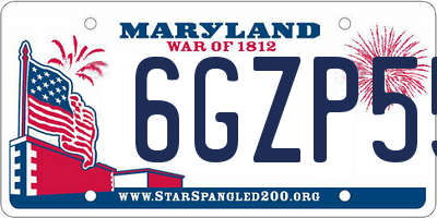 MD license plate 6GZP55