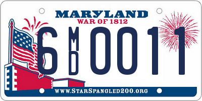 MD license plate 6MD0011