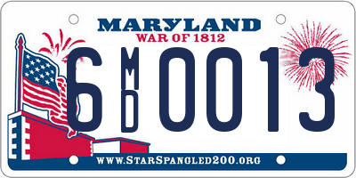 MD license plate 6MD0013