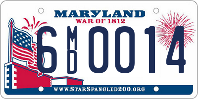 MD license plate 6MD0014