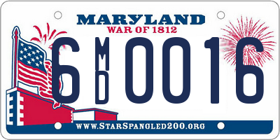 MD license plate 6MD0016