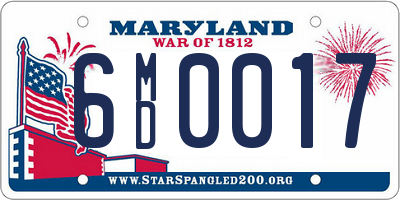 MD license plate 6MD0017