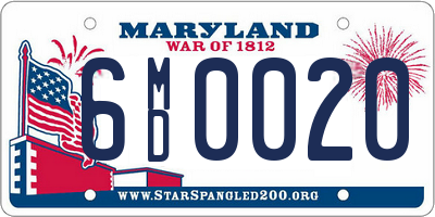 MD license plate 6MD0020