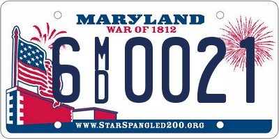 MD license plate 6MD0021