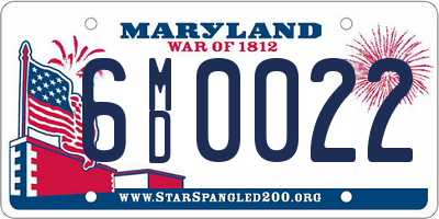 MD license plate 6MD0022