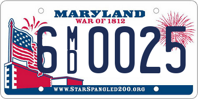 MD license plate 6MD0025