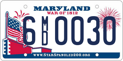 MD license plate 6MD0030