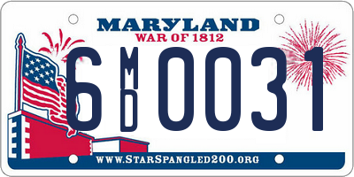 MD license plate 6MD0031