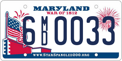 MD license plate 6MD0033