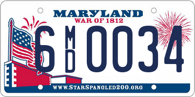 MD license plate 6MD0034