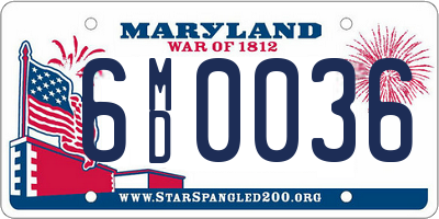 MD license plate 6MD0036