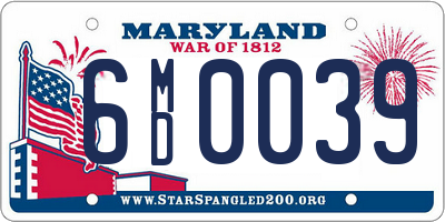 MD license plate 6MD0039