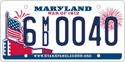 MD license plate 6MD0040