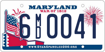 MD license plate 6MD0041