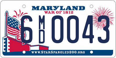 MD license plate 6MD0043