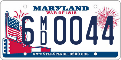 MD license plate 6MD0044