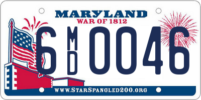 MD license plate 6MD0046