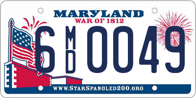 MD license plate 6MD0049