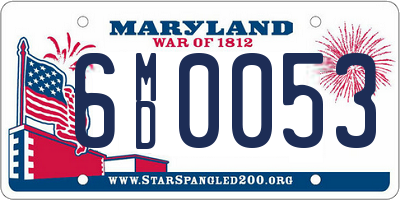 MD license plate 6MD0053