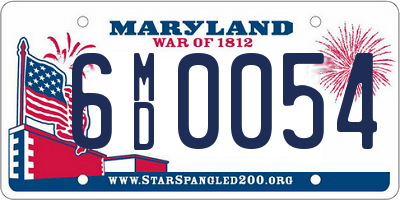 MD license plate 6MD0054