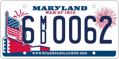 MD license plate 6MD0062