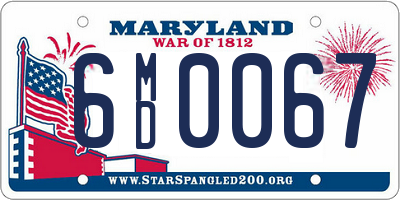 MD license plate 6MD0067