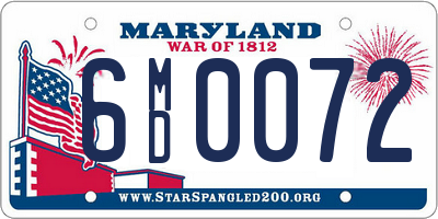 MD license plate 6MD0072