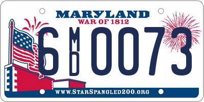 MD license plate 6MD0073