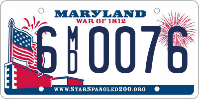 MD license plate 6MD0076