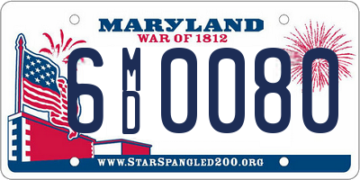 MD license plate 6MD0080