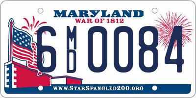 MD license plate 6MD0084