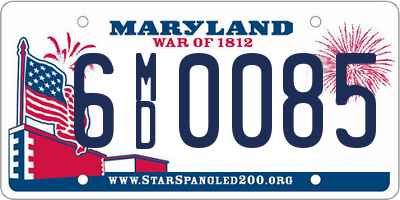 MD license plate 6MD0085