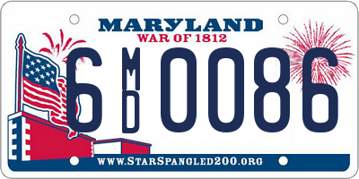 MD license plate 6MD0086