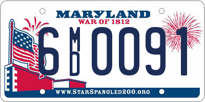 MD license plate 6MD0091