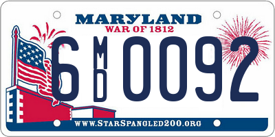 MD license plate 6MD0092