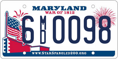 MD license plate 6MD0098