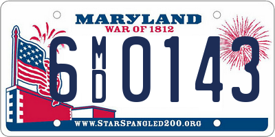 MD license plate 6MD0143