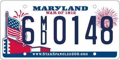 MD license plate 6MD0148