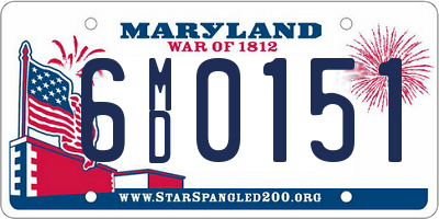 MD license plate 6MD0151