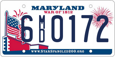 MD license plate 6MD0172