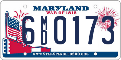 MD license plate 6MD0173