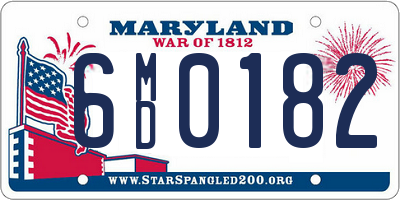 MD license plate 6MD0182