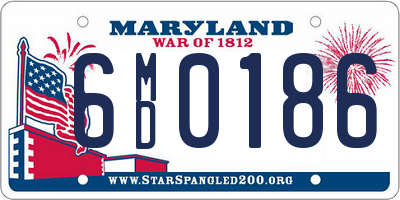 MD license plate 6MD0186