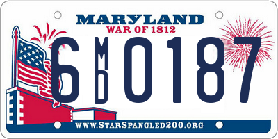 MD license plate 6MD0187